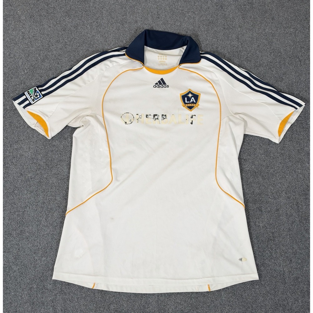 2008/2009 Adidas David Beckham #23 LA Galaxy Soccer Jersey Mens XL White MLS